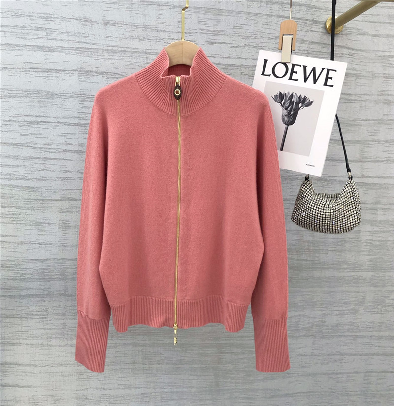 l0vis Vvtt0n zip cashmere cardigan in pink