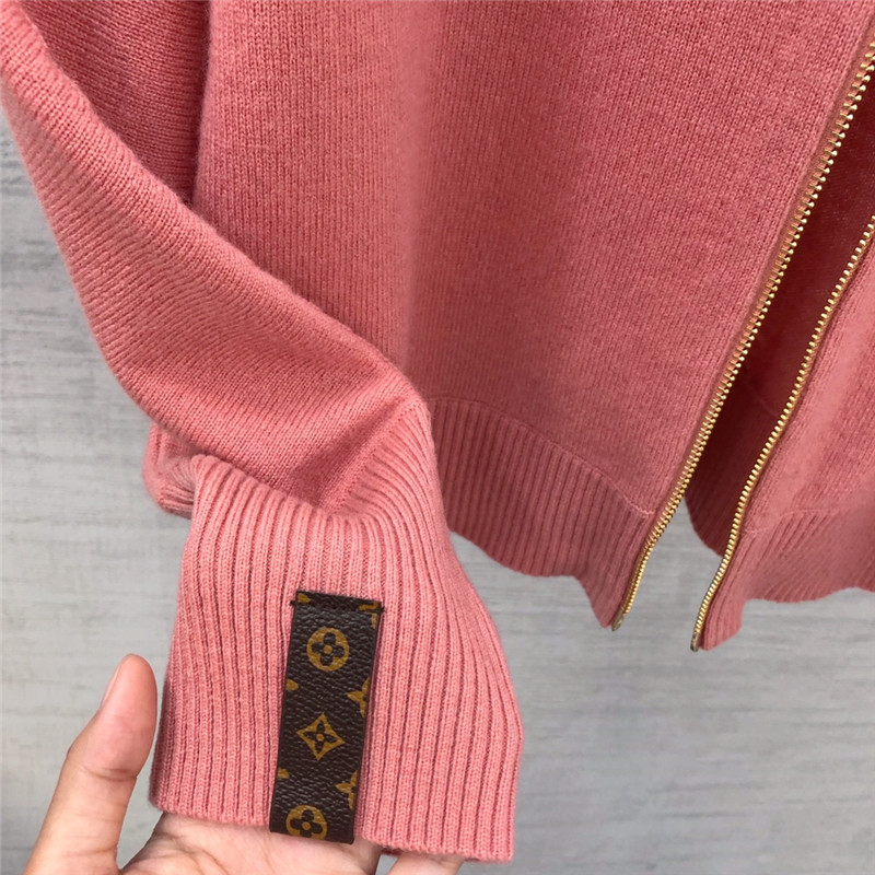 l0vis Vvtt0n zip cashmere cardigan in pink