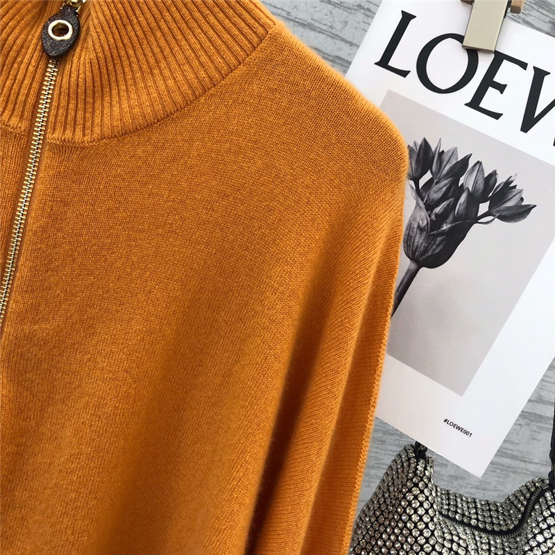 l0vis Vvtt0n zip cashmere cardigan in yellow
