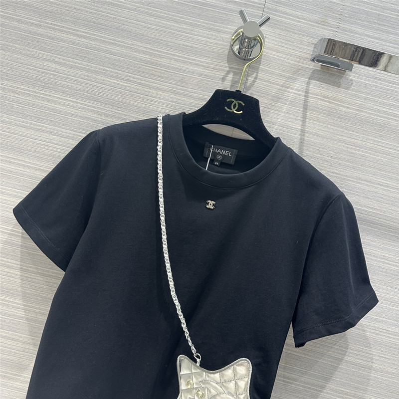Ch**el star bag pure cotton t-shirt