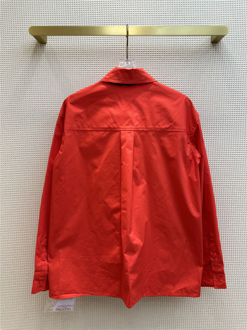 Va1e*ntin0 v-shaped metal button tie embellished shirt
