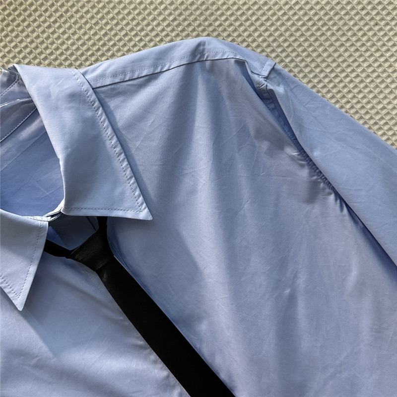 Va1e*ntin0 v-shaped metal button tie embellished shirt
