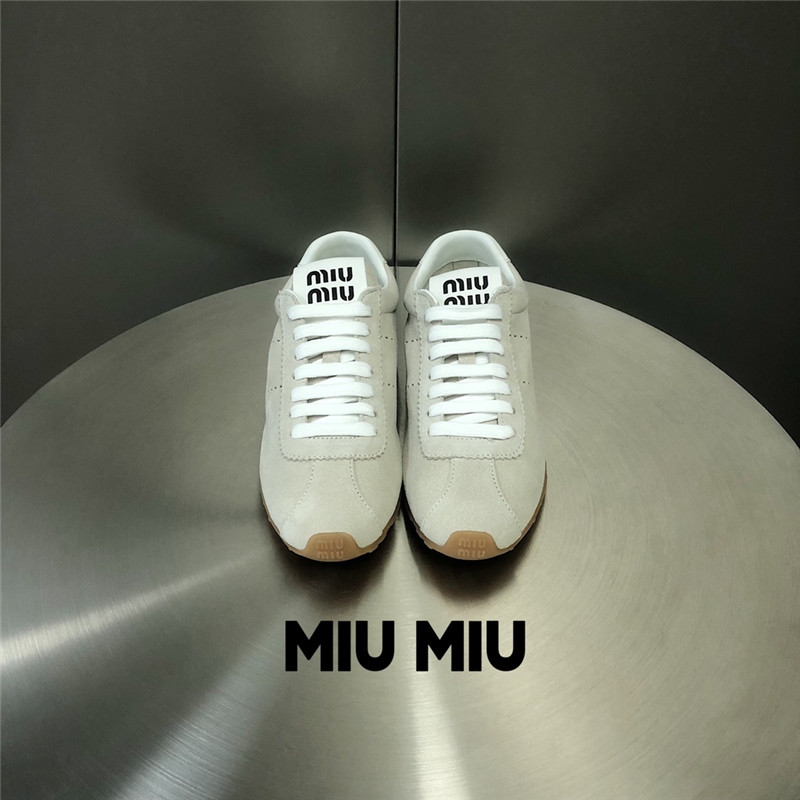 Miu Miu Suede Sneakers in White