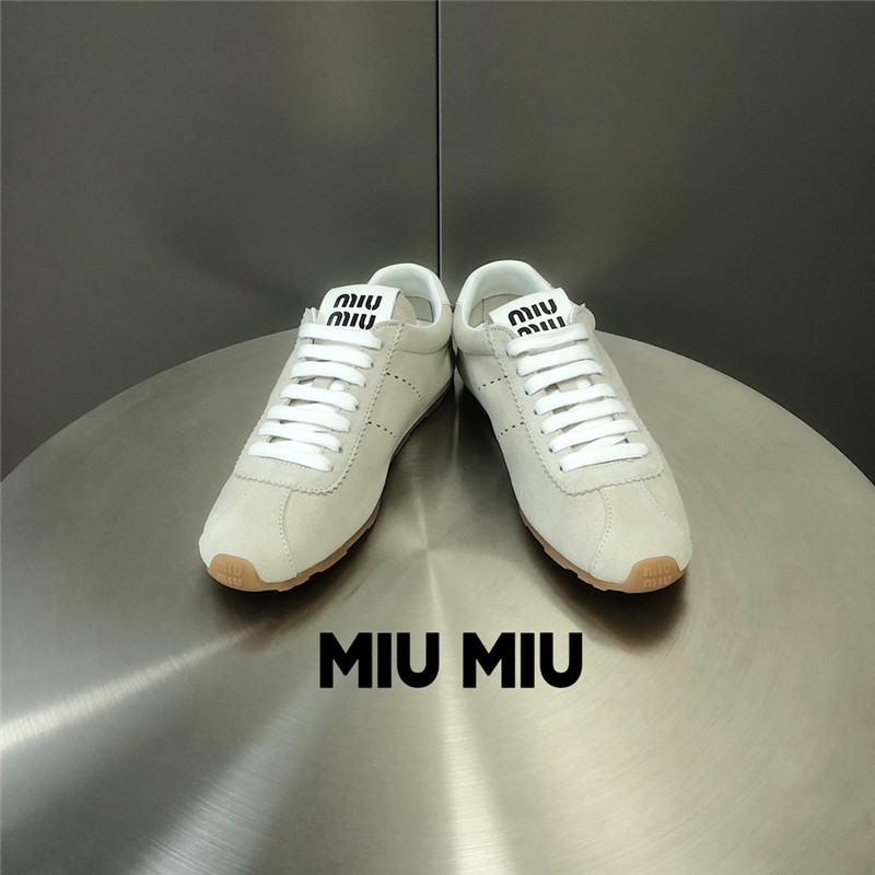 Miu Miu Suede Sneakers in White