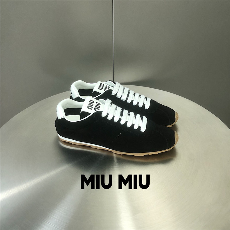 Miu Miu Black Suede Sneakers