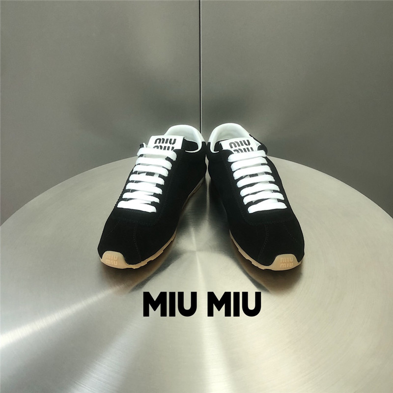 Miu Miu Black Suede Sneakers
