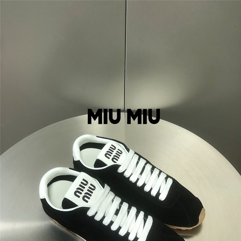 Miu Miu Black Suede Sneakers