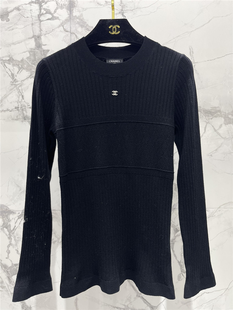 Ch**el logo paneled knitted sweater