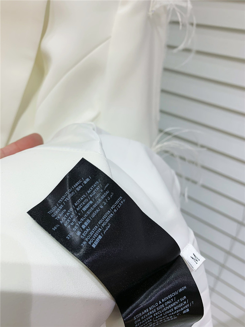 M1um1u luxurious patchwork feather acetate blazer
