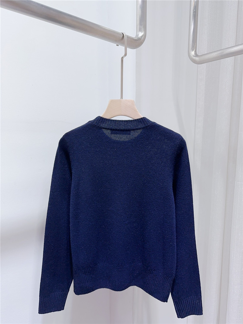 Miu Miu Logo Wool Sweater in Classic Navy
