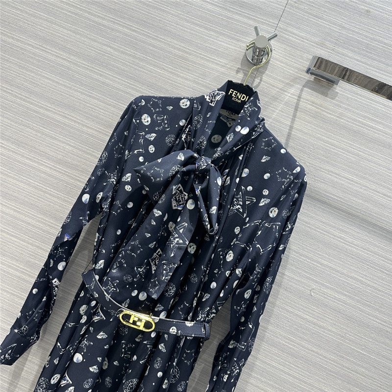 F**di starry printed silk dress