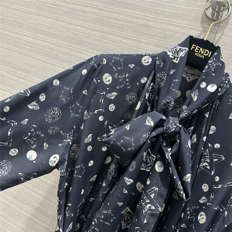 F**di starry printed silk dress
