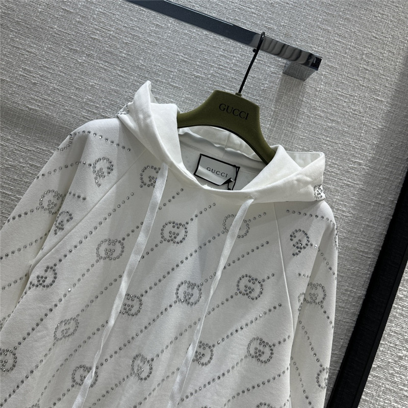 Gvc*1 rhinestone gg lettering hoodie