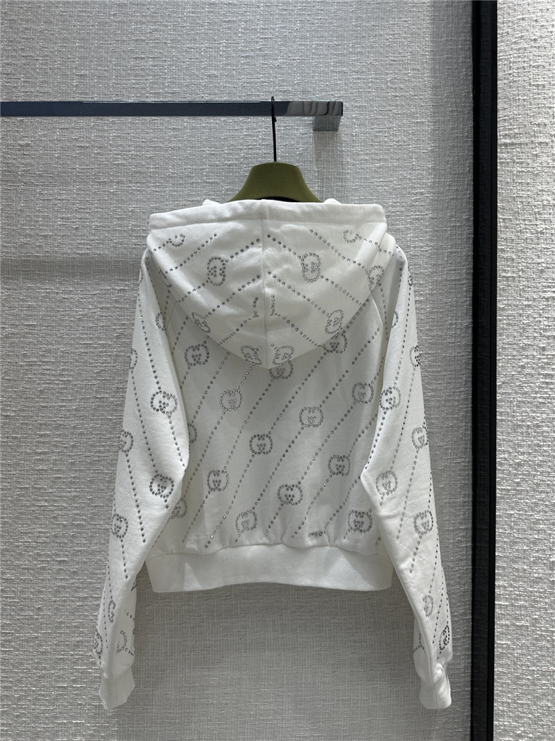 Gvc*1 rhinestone gg lettering hoodie