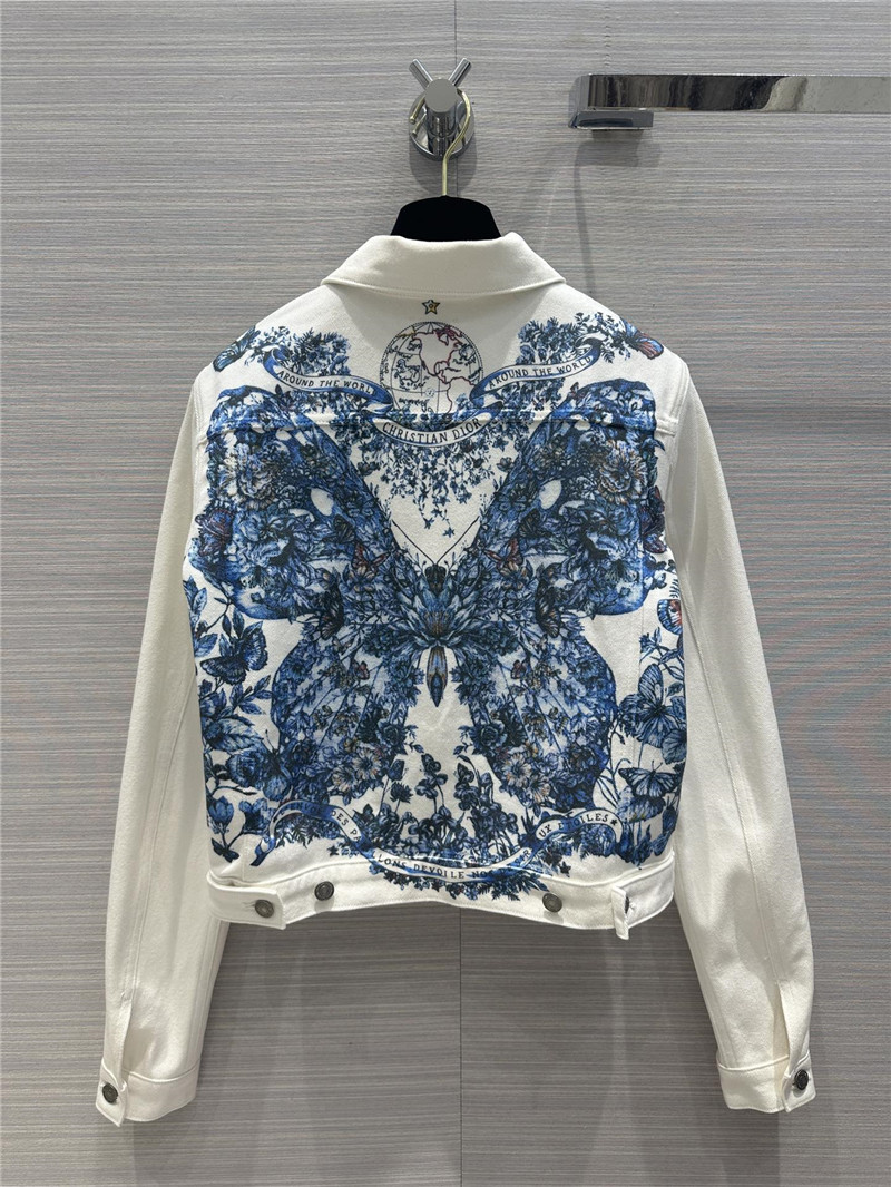 D10r jouis butterfly pattern denim jacket
