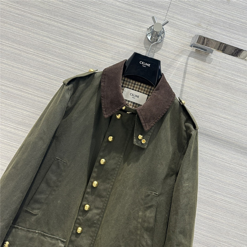 Ce1i*e core velvers leading green worker jacket coat