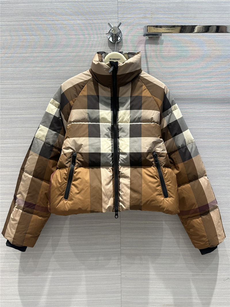Bv*b*rry birch brown grid down jacket jacket