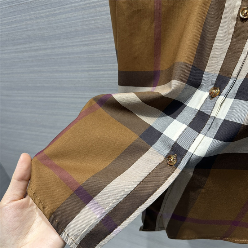 Bv*b*rry retro checkered cotton house silk shirt