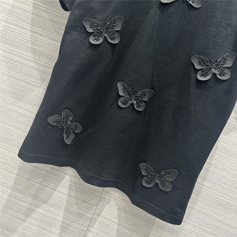 Va1e*ntin0 embroidered butterfly cotton t-shirt