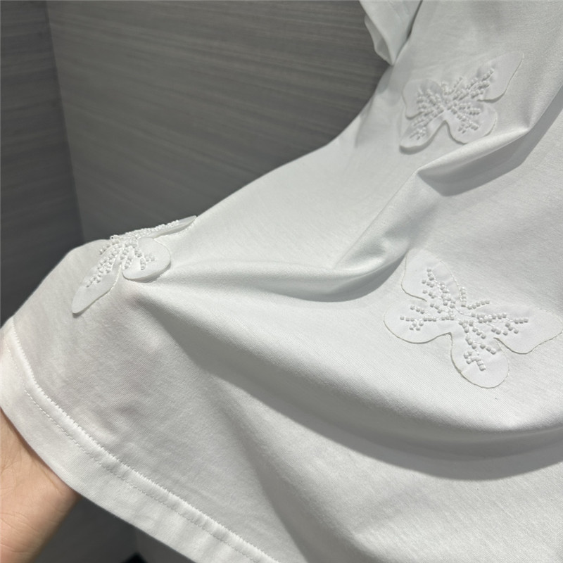 Va1e*ntin0 embroidered butterfly cotton t-shirt
