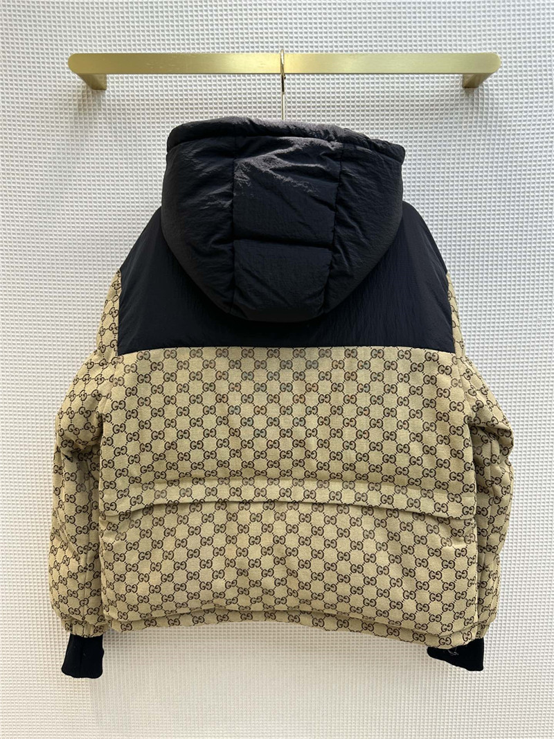 Gvc*1 hooded double g jacquard down jacket
