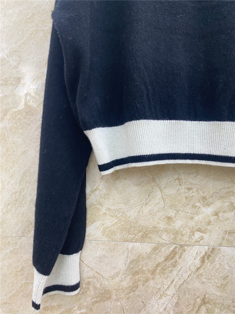 Balmain new letter embroidered cashmere top