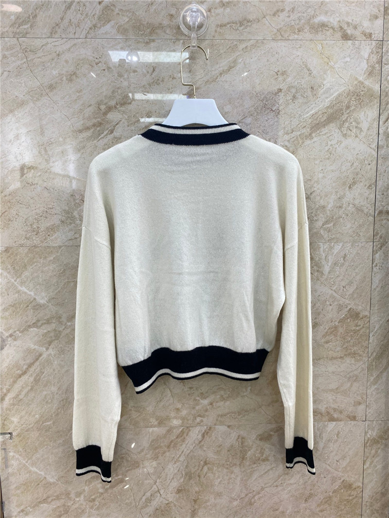 Balmain new letter embroidered cashmere top