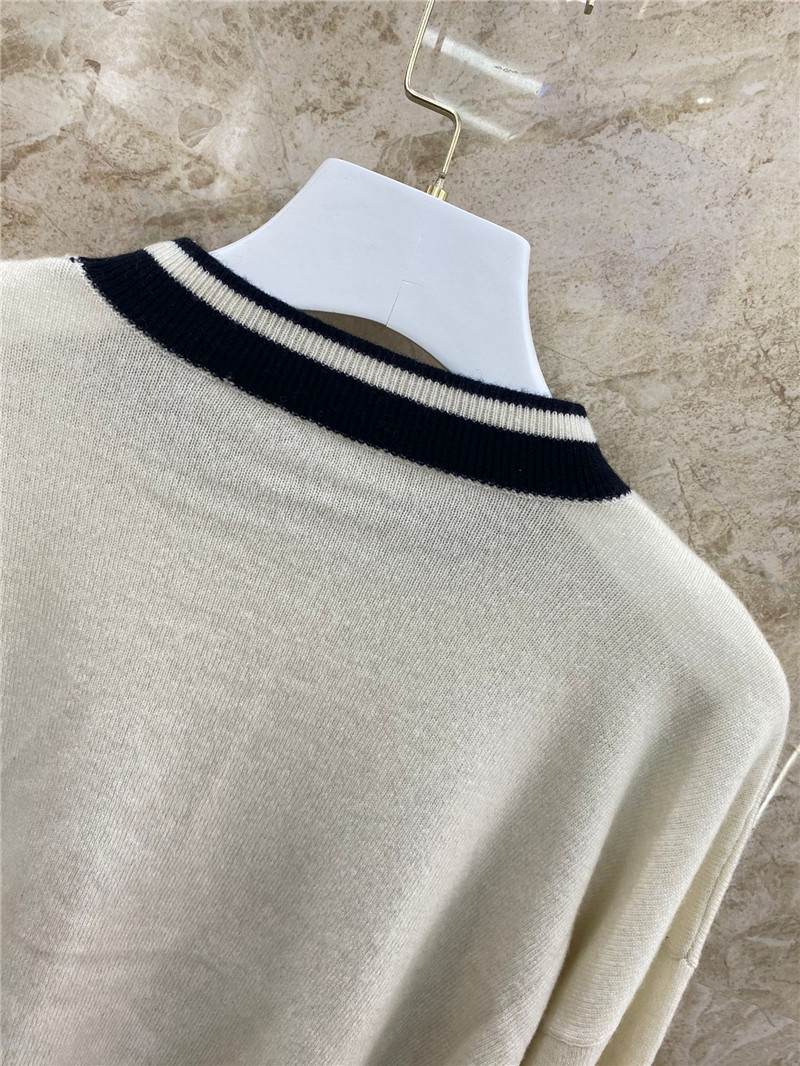 Balmain new letter embroidered cashmere top