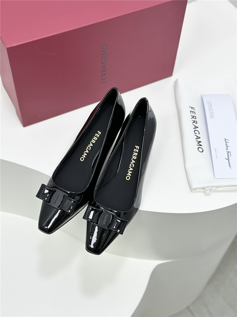 Salvatore Ferragamo bow square toe shoes