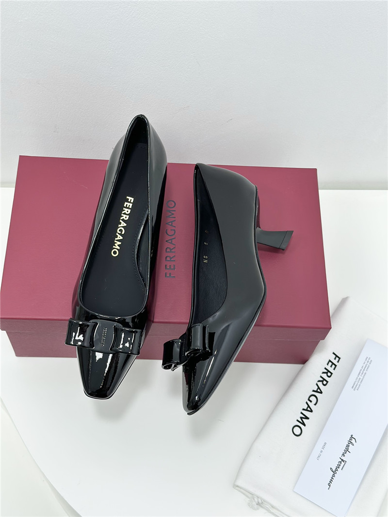 Salvatore Ferragamo bow square toe shoes