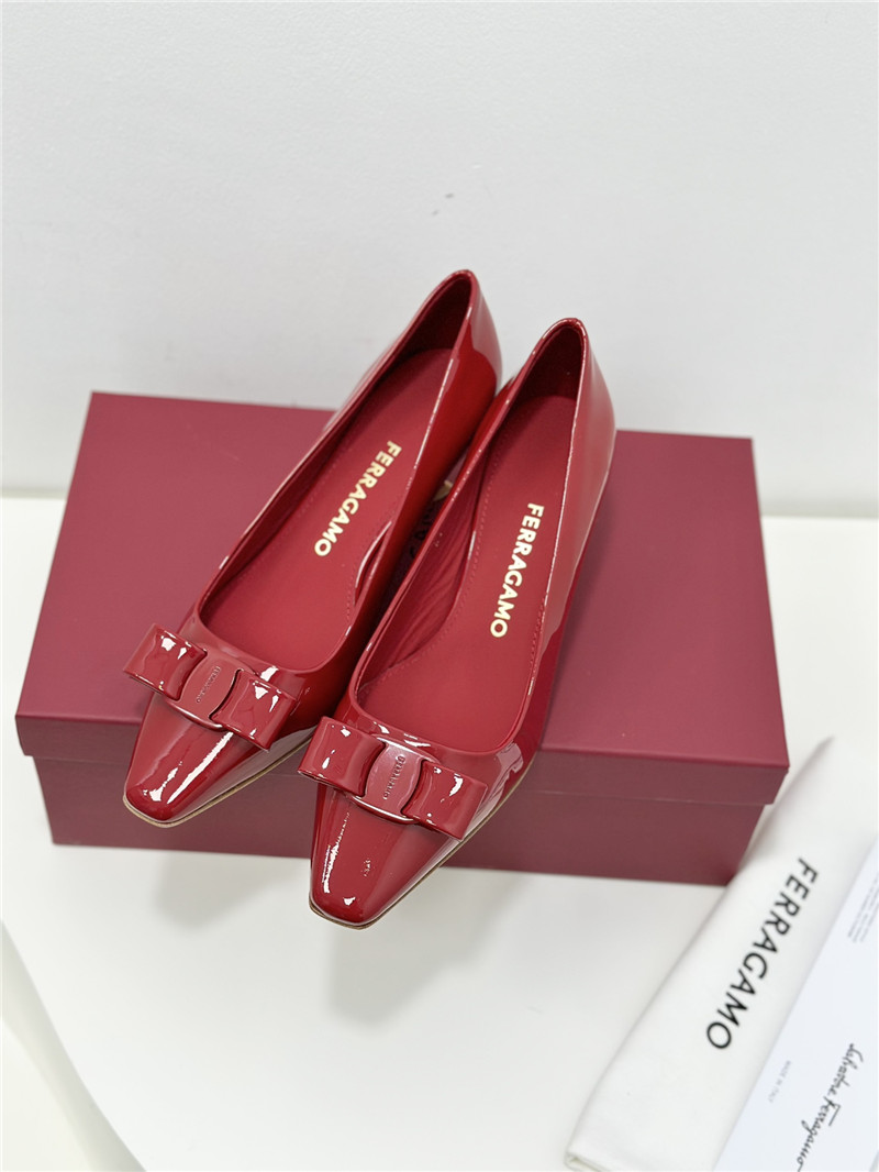 Salvatore Ferragamo bow square toe shoes