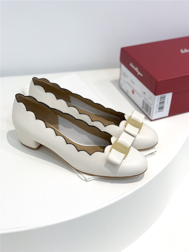Salvatore Ferragamo scalloped wavy edge pumps