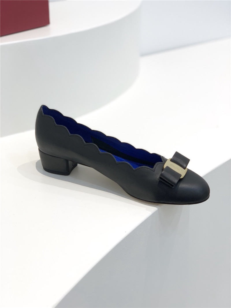 Salvatore Ferragamo scalloped wavy edge pumps
