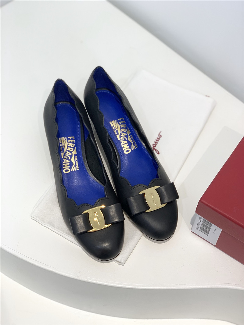 Salvatore Ferragamo scalloped wavy edge pumps