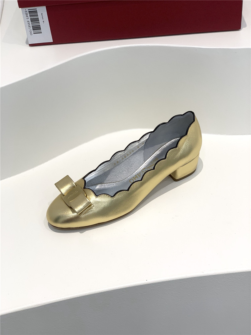 Salvatore Ferragamo scalloped wavy edge pumps
