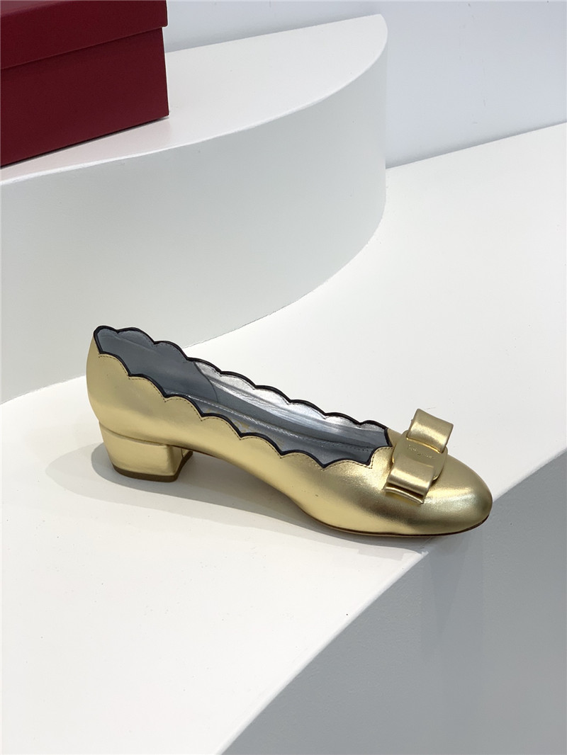 Salvatore Ferragamo scalloped wavy edge pumps