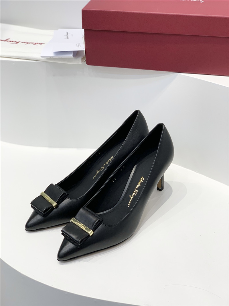 Salvatore Ferragamo double bow pointed toe high heels shoes