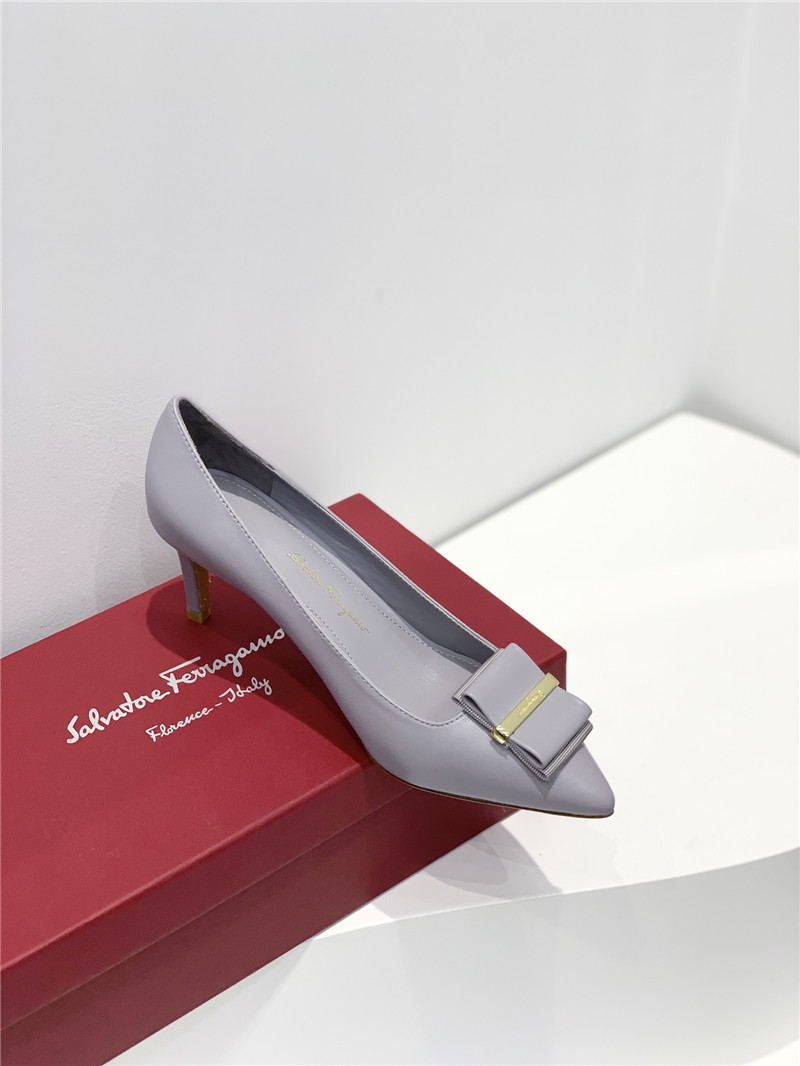Salvatore Ferragamo double bow pointed toe high heels shoes