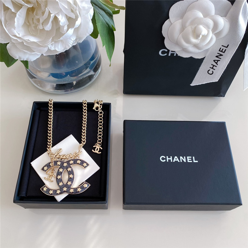 Ch**el starry sky Ch**el logo necklace