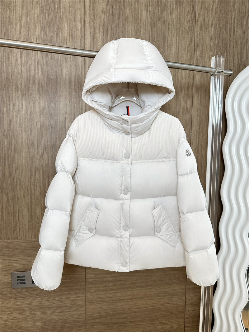 Moncler corduroy patchwork down jacket