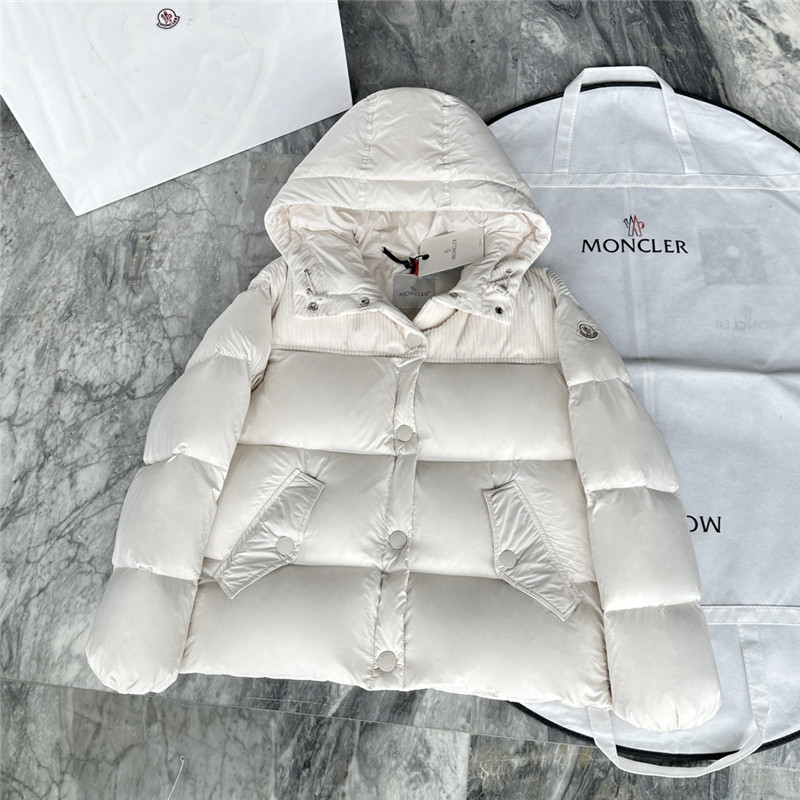 Moncler corduroy patchwork down jacket