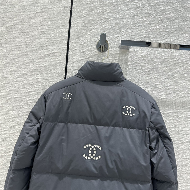 Ch**el double c hollow laminated short down jacket