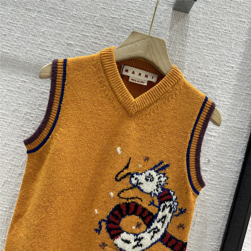 Marni Wool Jacquard Knitted Vest