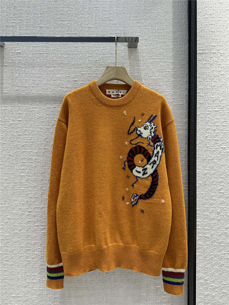 Marni Wool Jacquard Knitted Sweater