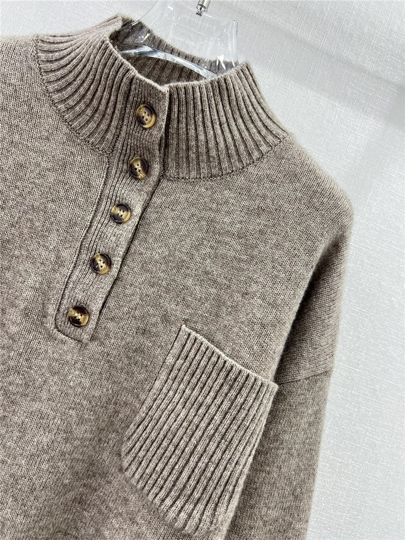 L0r0 P1ana stand collar cashmere sweater beige