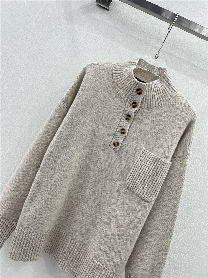 L0r0 P1ana light beige cashmere pullover sweater