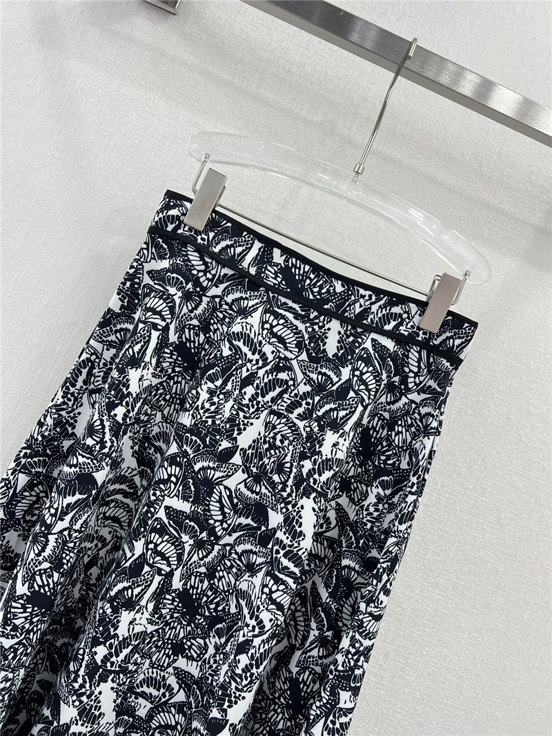 D10r new full length ink print pattern long skirt