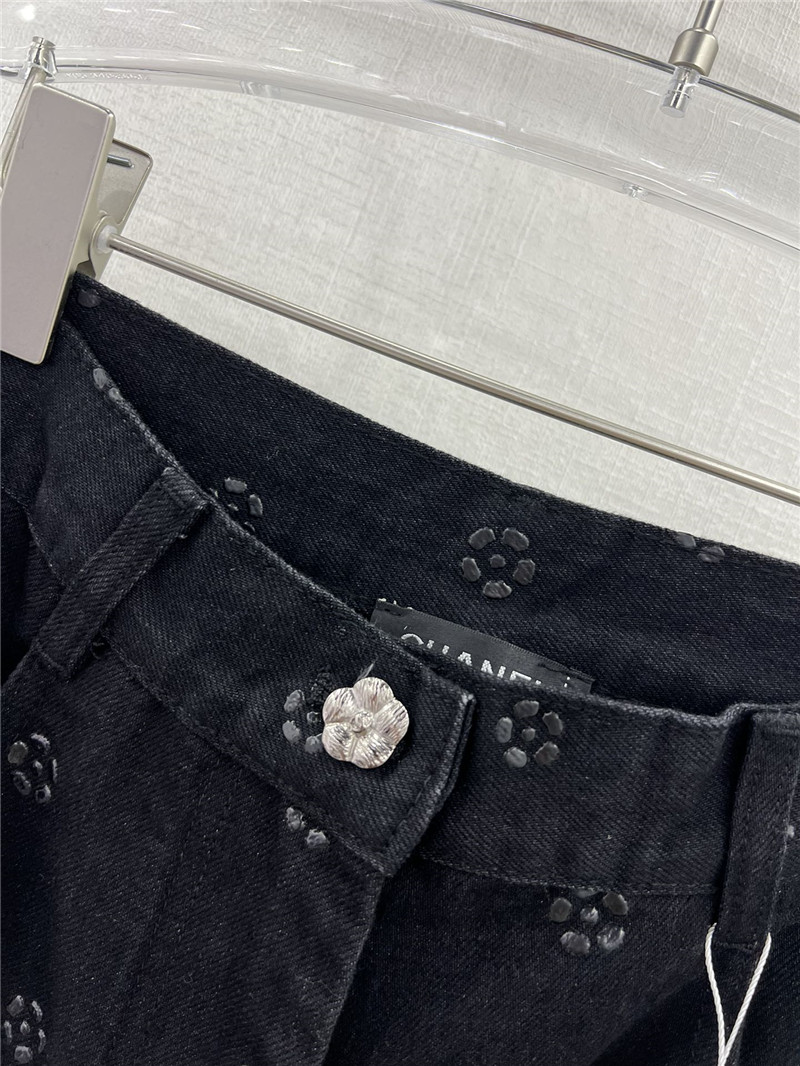 Ch**el new laminated camellia wide leg pants