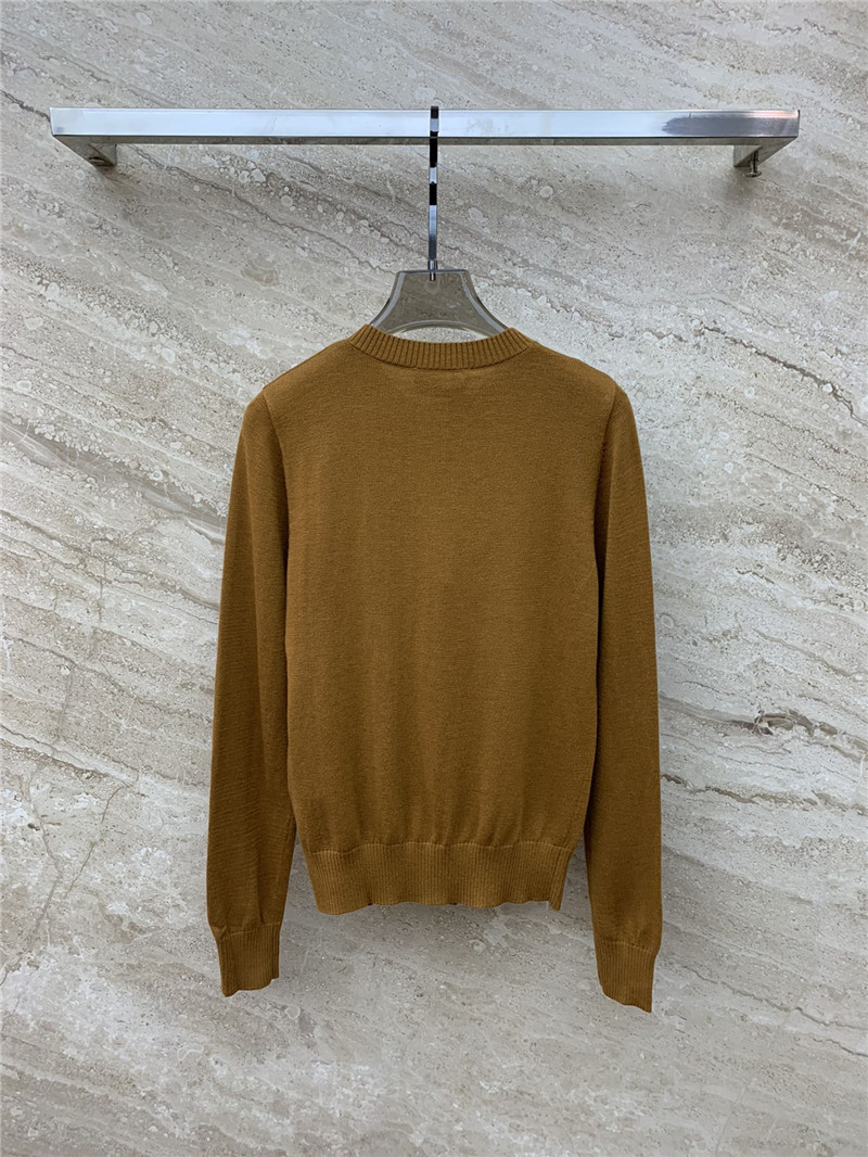 Miu Miu Brown Logo Knitted Cardigan