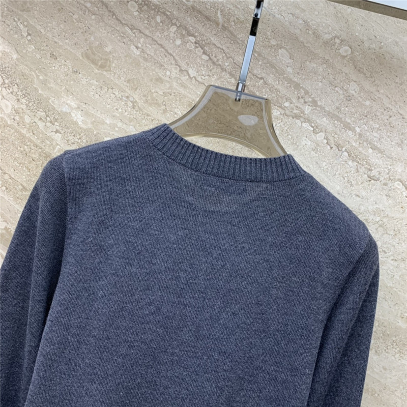 Miu Miu Navy Logo Knitted Cardigan